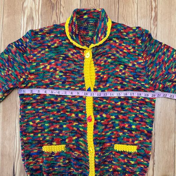 80s Space Dye Knit Cardigan Sweater - Women's Medium - Picture 4 of 5